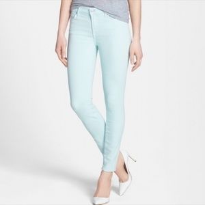 7 of All Mankind teal skinny jeans